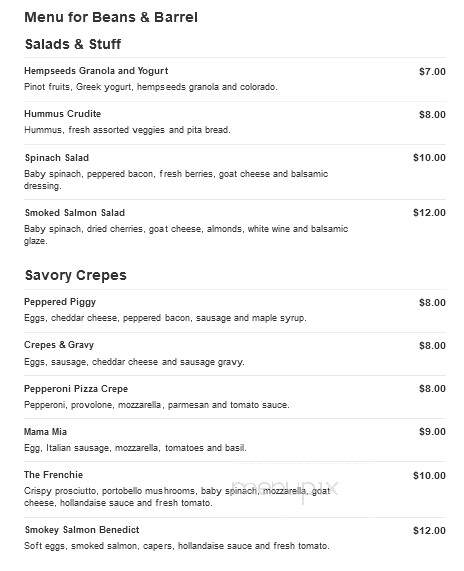 Beans & Barrel - Frisco, TX menu_pic