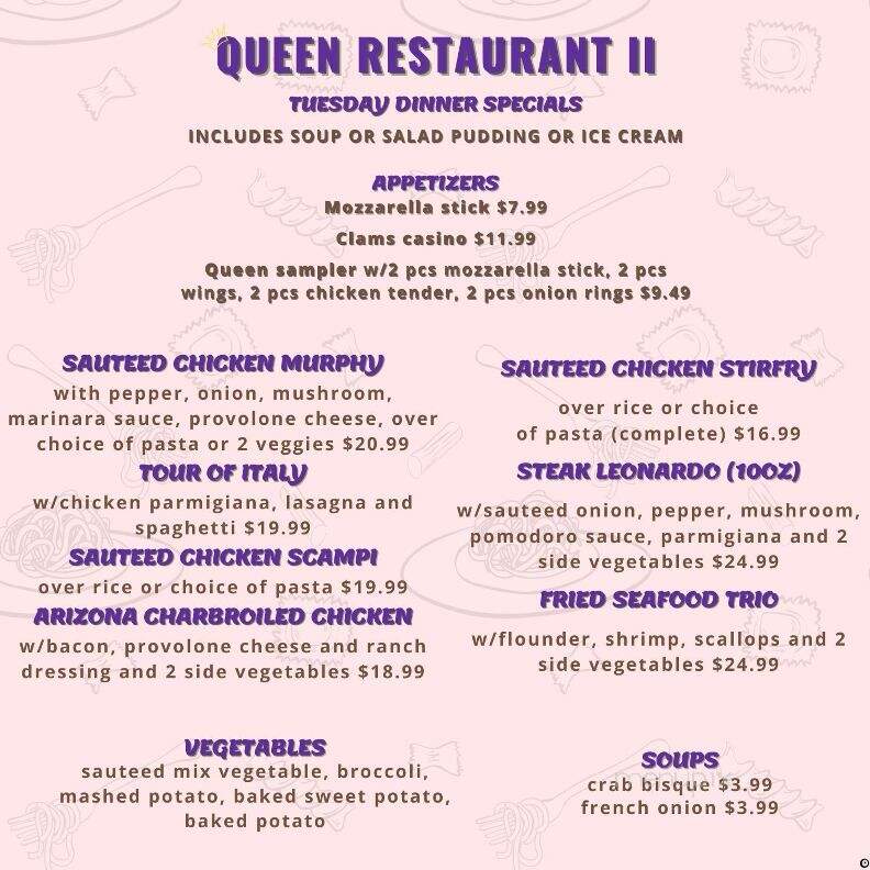 Queen Restaurant II - Vineland, NJ menu_pic