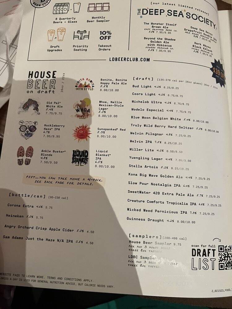 Lazy Dog Restaurant - Dunwoody, GA menu_pic