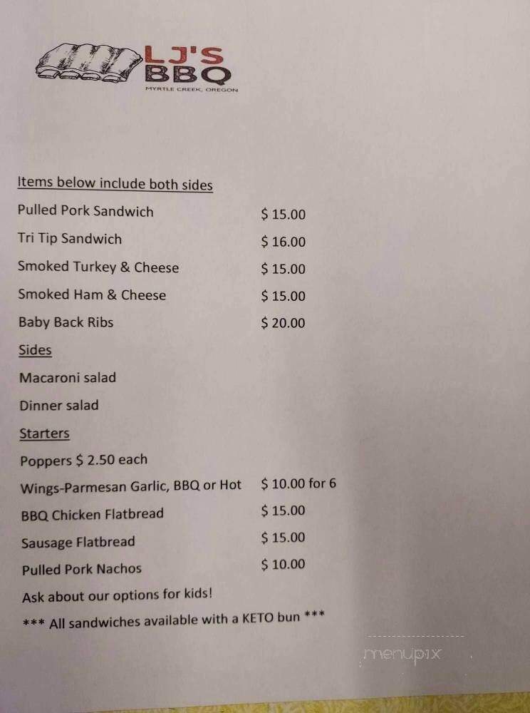 Taphouse - Myrtle Creek, OR menu_pic