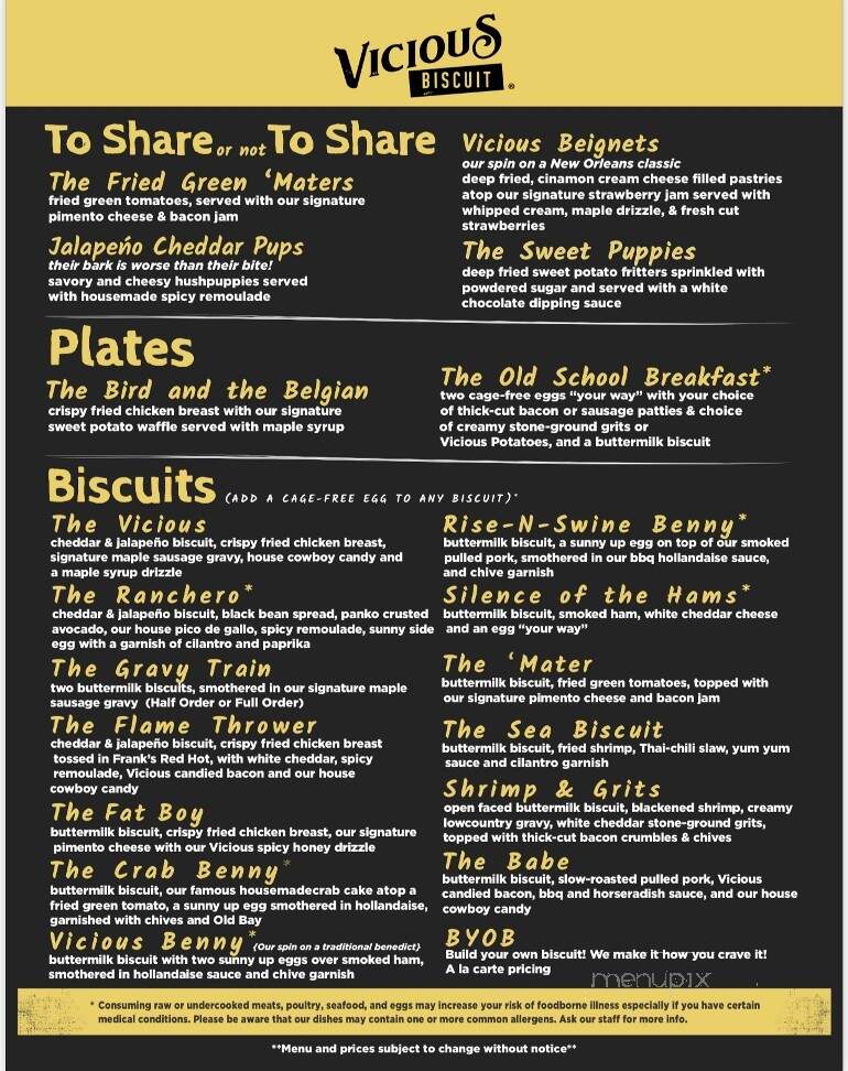 Vicious Biscuit - Boone, NC menu_pic
