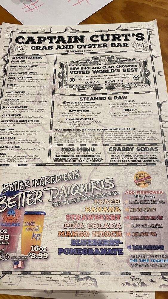 Captain Curt's Crab & Oyster - Sarasota, FL menu_pic
