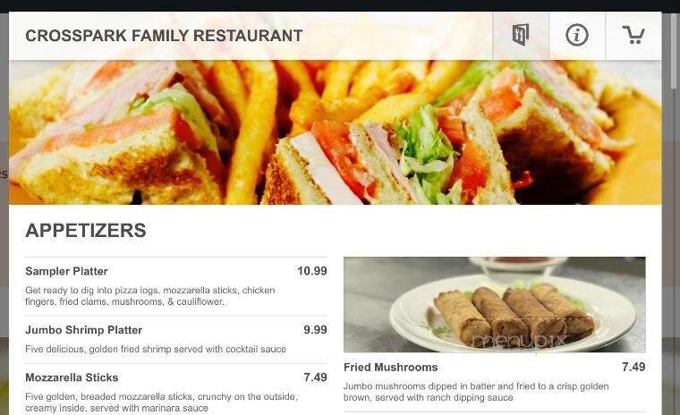 Cross Park Family Restaurant - Newark, NY menu_pic