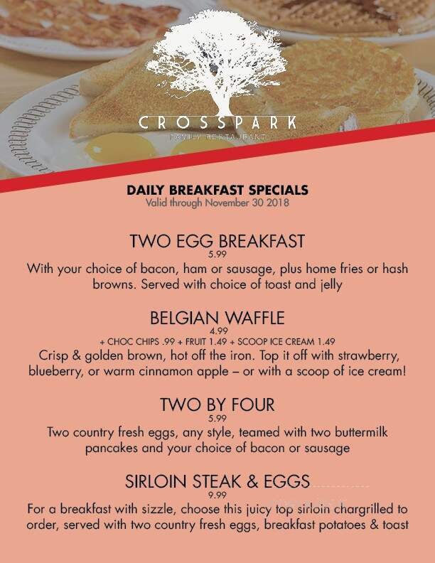 Cross Park Family Restaurant - Newark, NY menu_pic