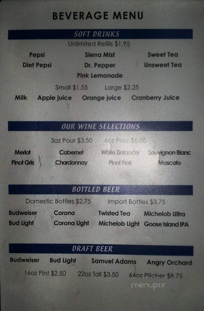 Uncle John's Restaurant - Myrtle Beach, SC menu_pic