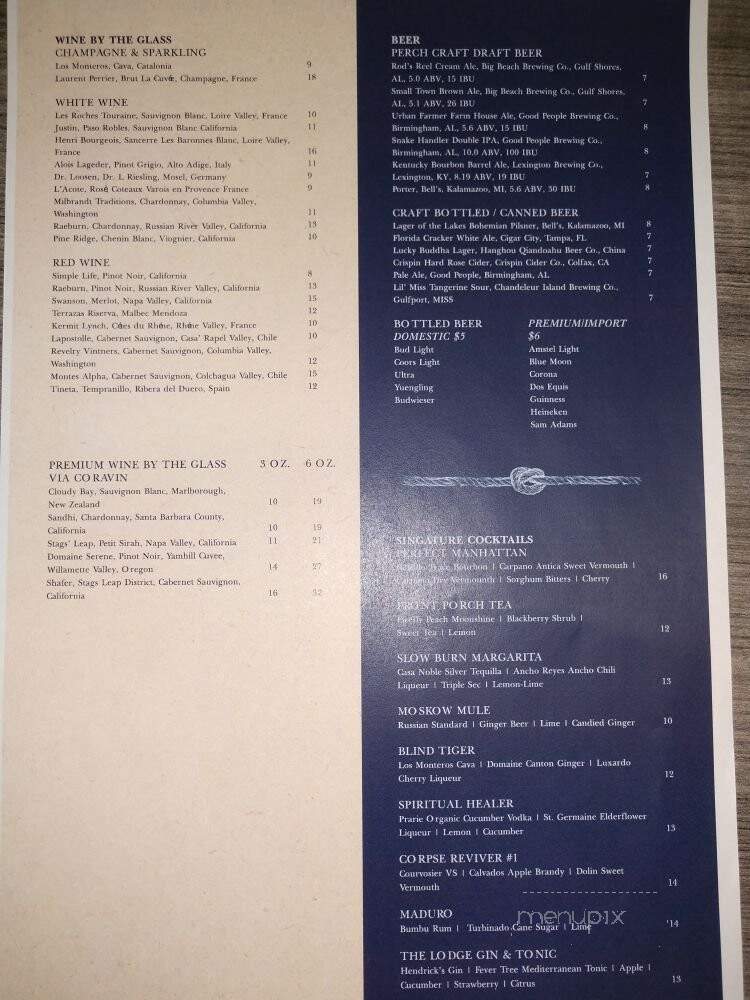 Perch - Gulf Shores, AL menu_pic