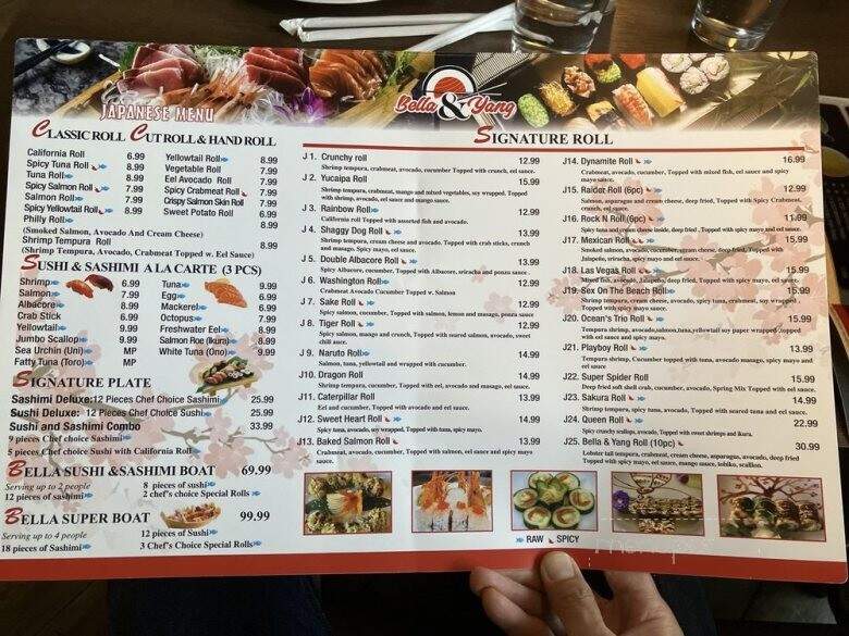 Bella & Yang - Yucaipa, CA menu_pic