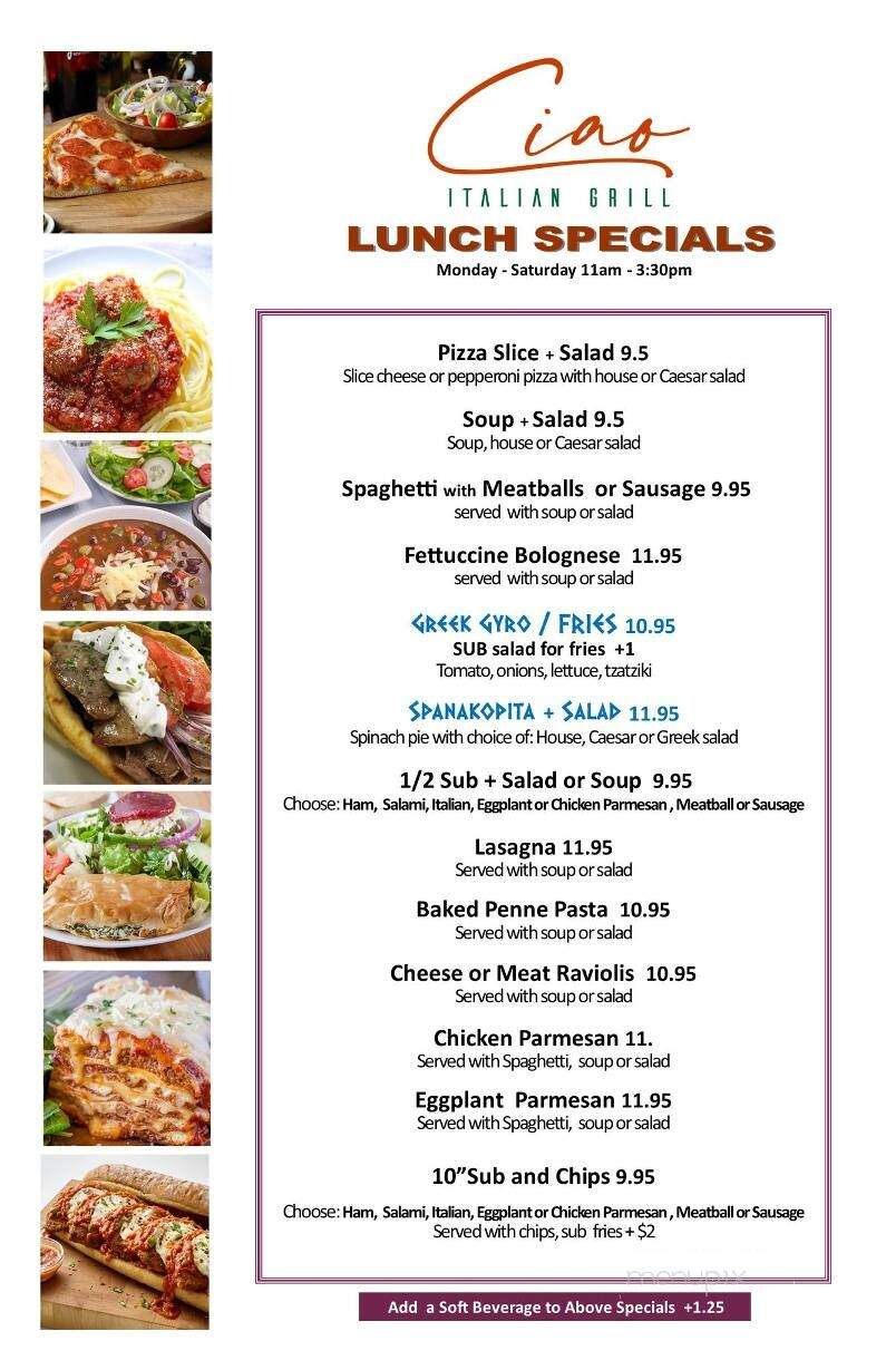 Ciao Italian Grill - Melbourne, FL menu_pic