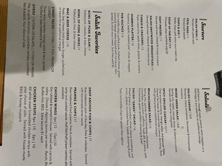 Salish Sea Brewing Company - Edmonds, WA menu_pic