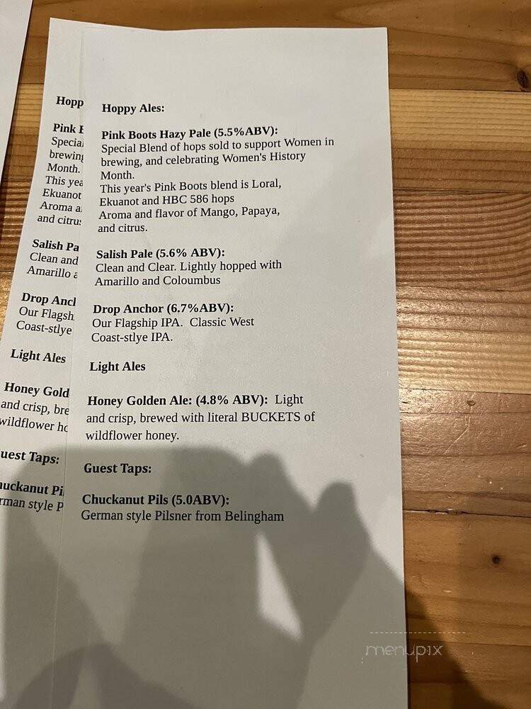 Salish Sea Brewing Company - Edmonds, WA menu_pic