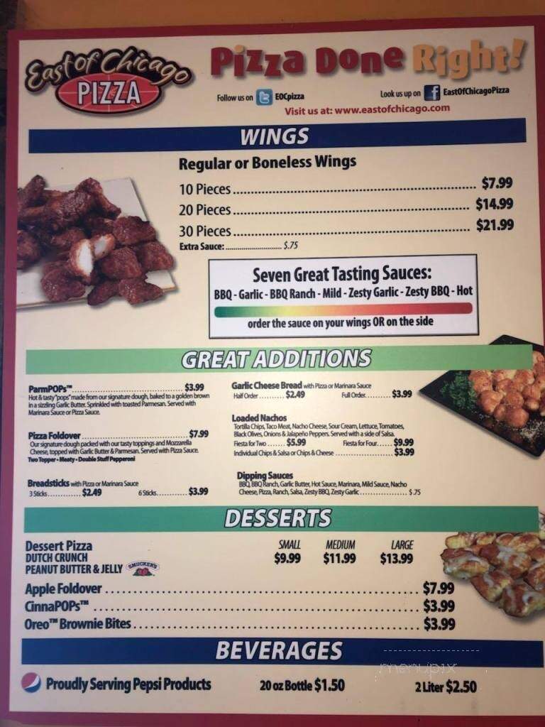 East Of Chicago - Shreve, OH menu_pic