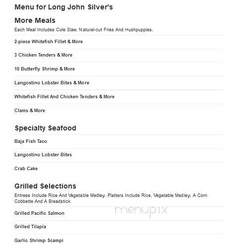 Long John Silver's - Lexington, SC menu_pic
