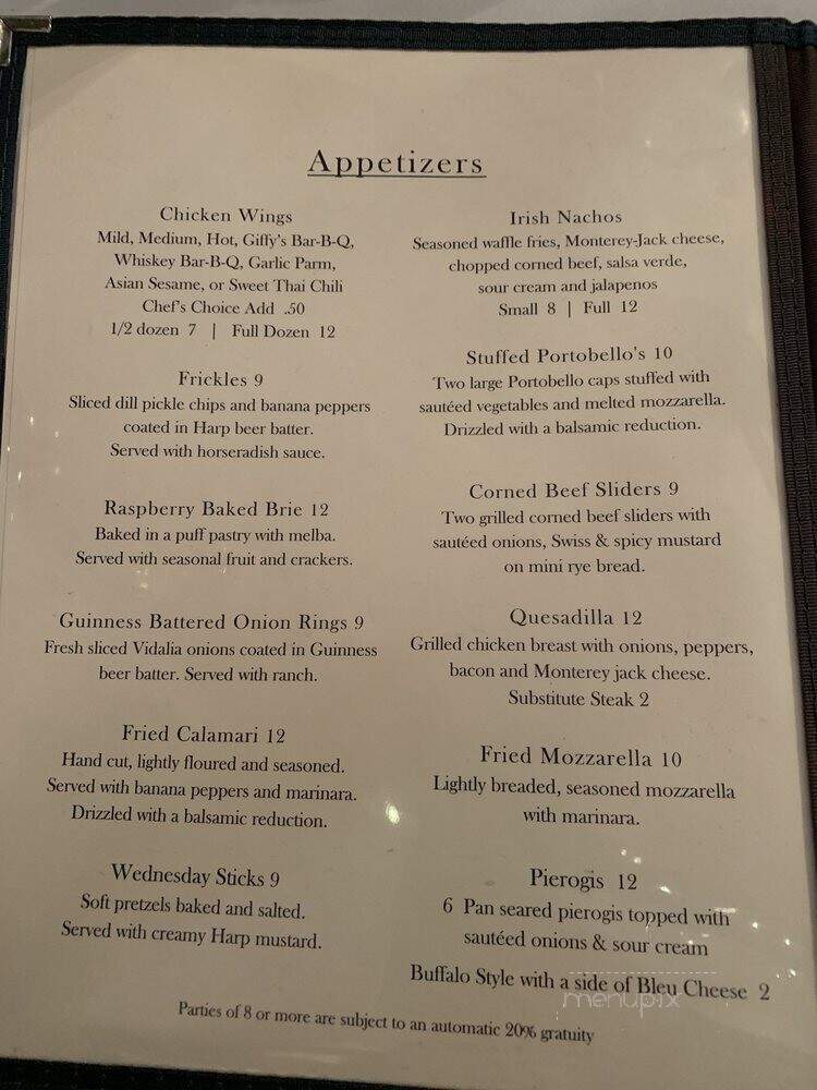 Power's Irish Pub - Clifton Park, NY menu_pic