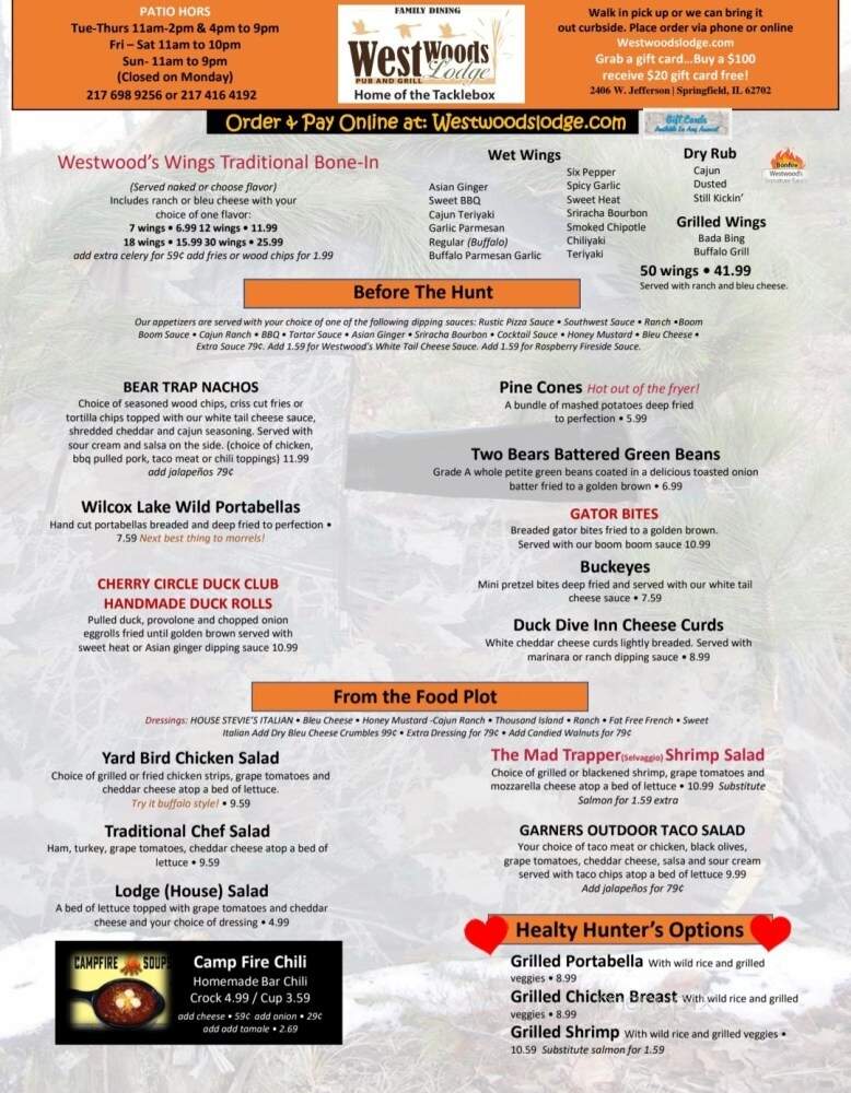 Westwoods Lodge Pub & Grill - Springfield, IL menu_pic