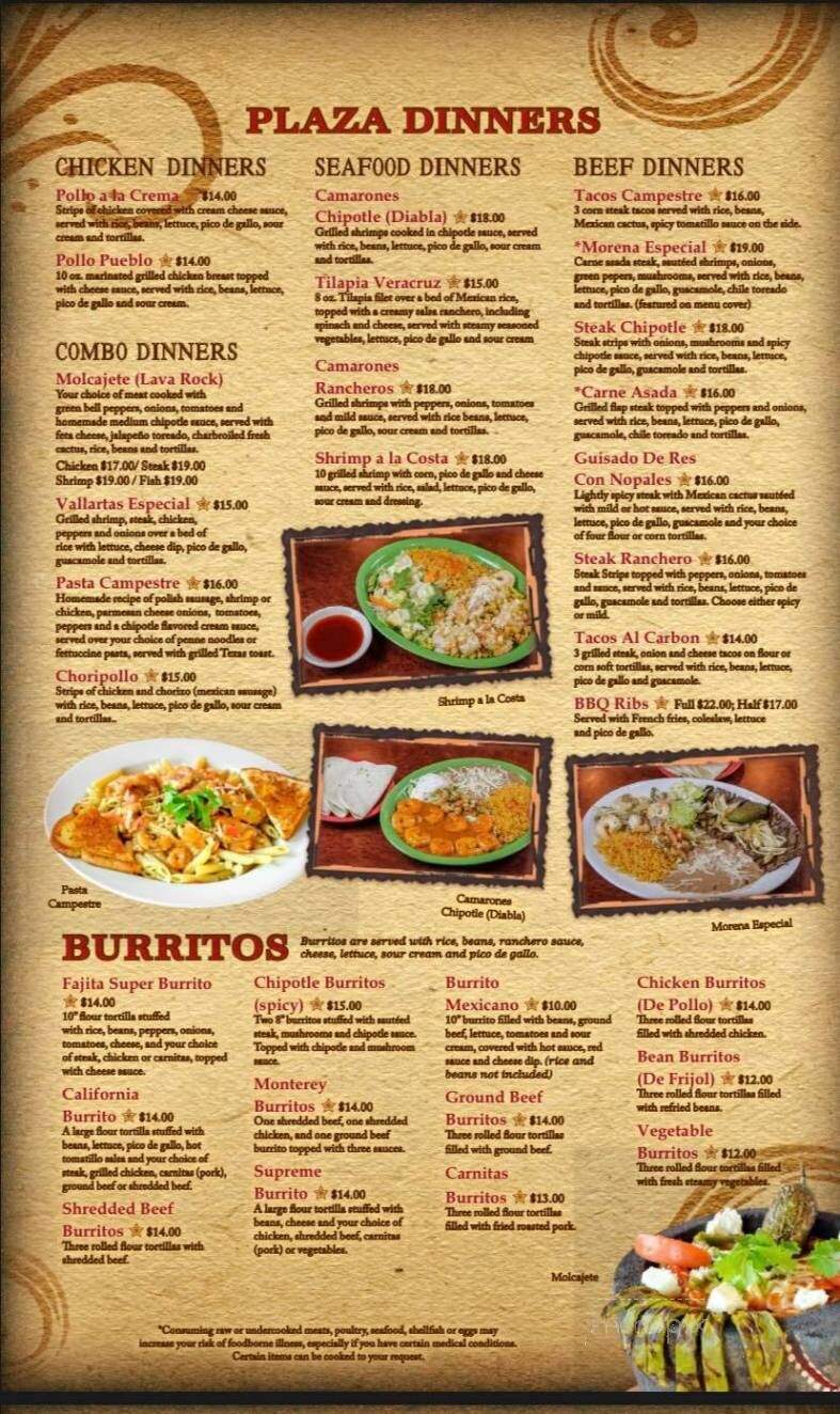 Plaza Morena Restaurant - Albert Lea, MN menu_pic