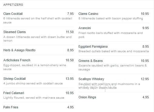 Charlie Brown's Restaurant - Rochester, NY menu_pic