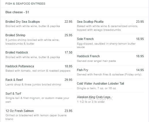 Charlie Brown's Restaurant - Rochester, NY menu_pic