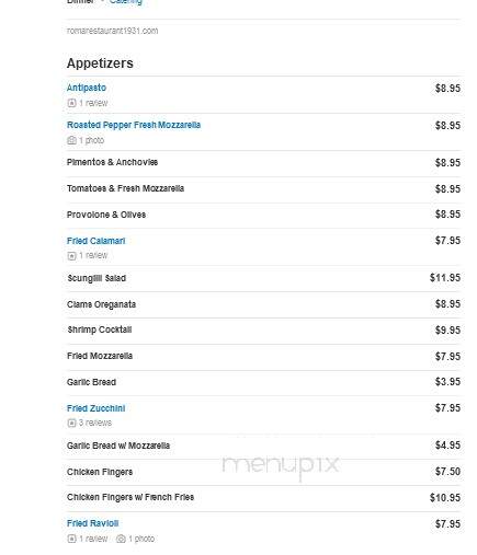 Roma Restaurant - Tuckahoe, NY menu_pic