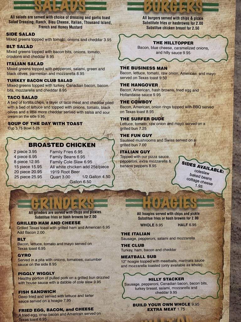 Hilltop Bar & Grill-Pizza Plnt - Woodville, WI menu_pic