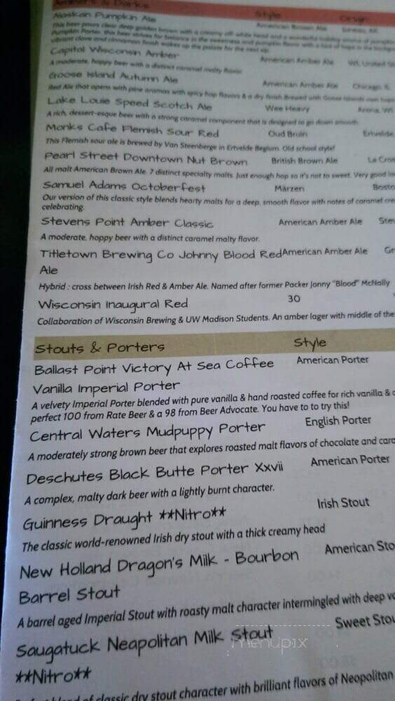 Trepanier's Backyard Grill-Bar - Fond Du Lac, WI menu_pic