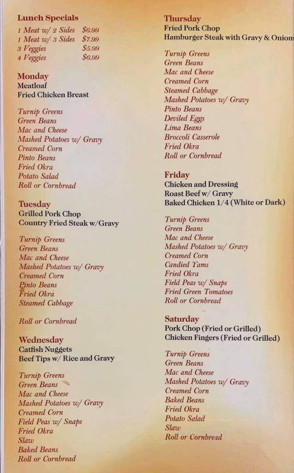 Stampede Steakhouse & Catfish Corral - Talladega, AL menu_pic