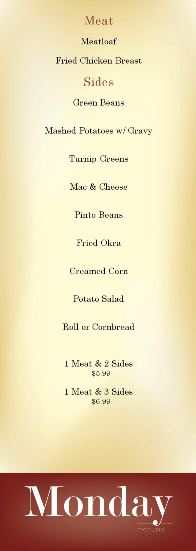 Stampede Steakhouse & Catfish Corral - Talladega, AL menu_pic