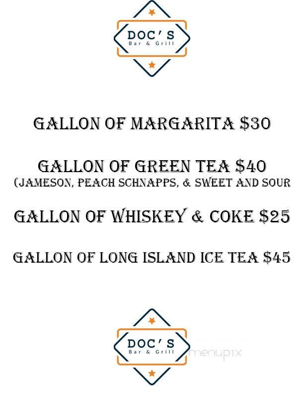Doc's Bar and Grill - Abilene, TX menu_pic