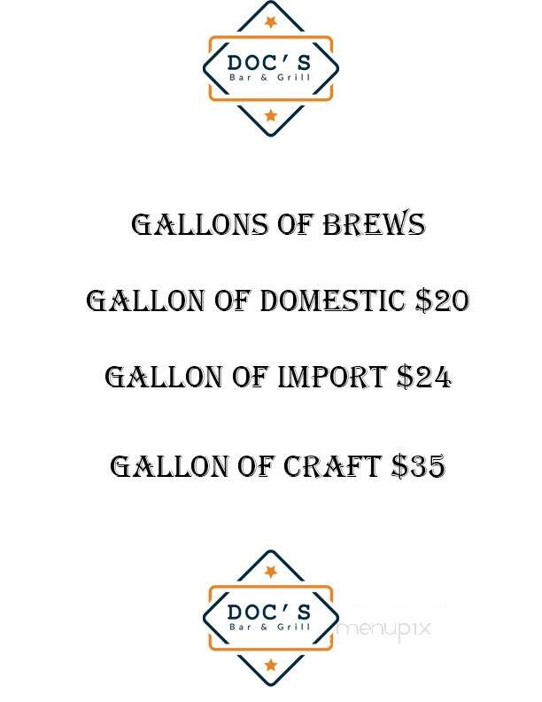 Doc's Bar and Grill - Abilene, TX menu_pic