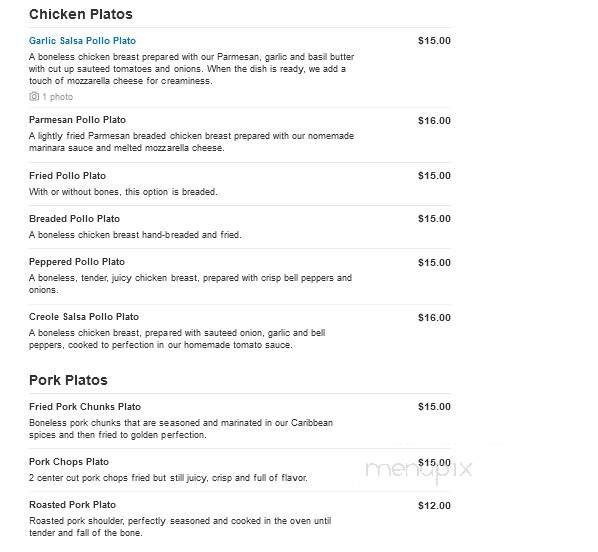 Caribe Blue Restaurant - Kansas City, KS menu_pic