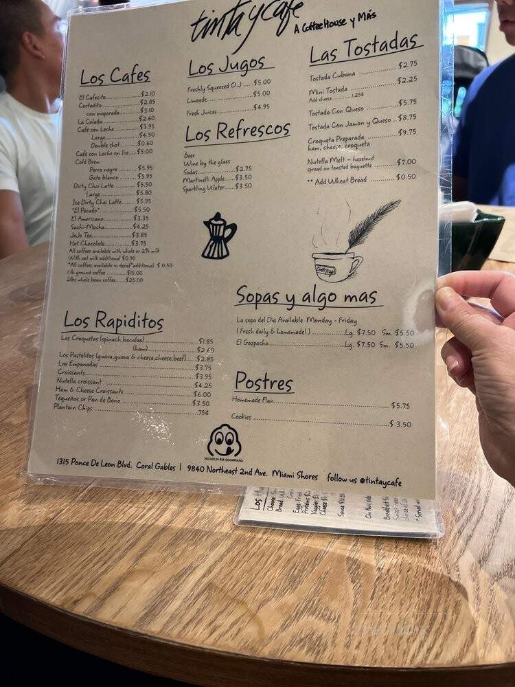 Tinta y Cafe - Miami Shores, FL menu_pic