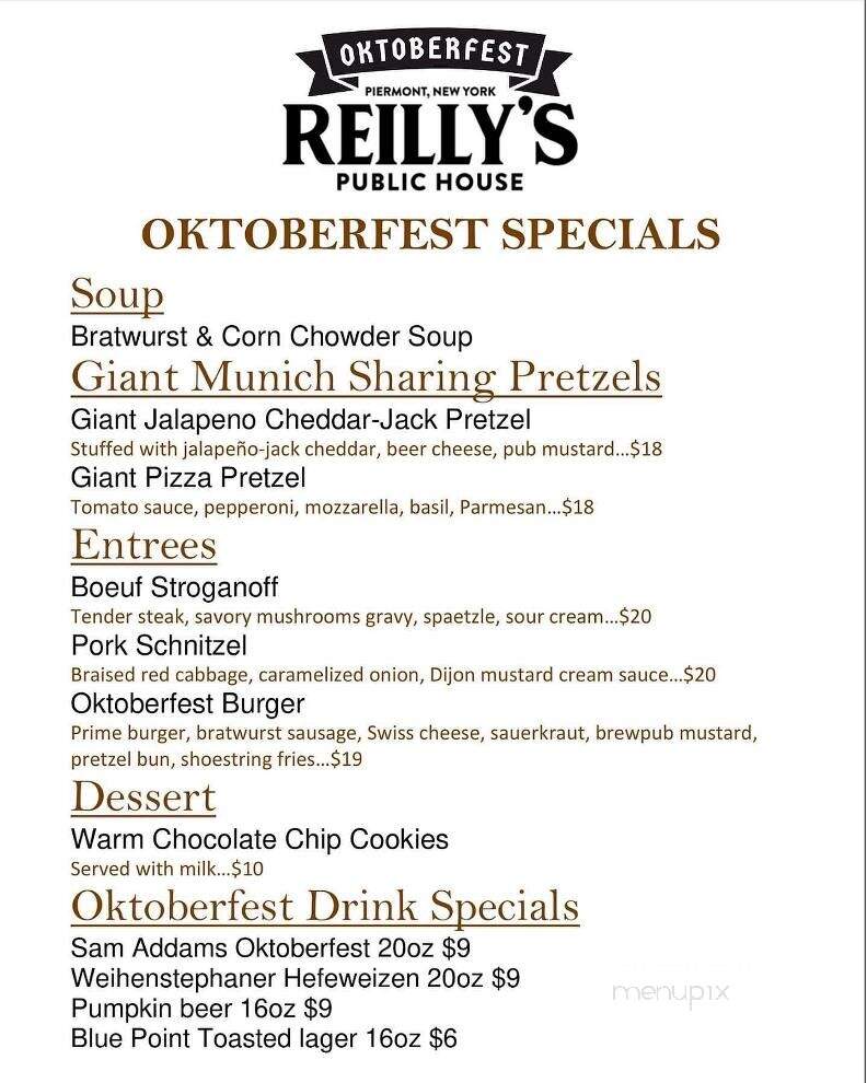 Reilly's Public House - Piermont, NY menu_pic