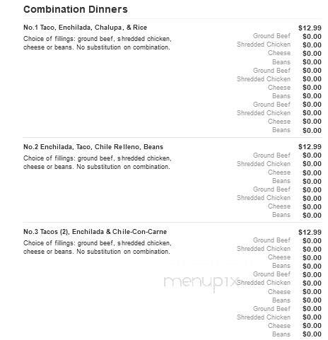 Fiesta Grande Mexican Restaurant - Tell City, IN menu_pic