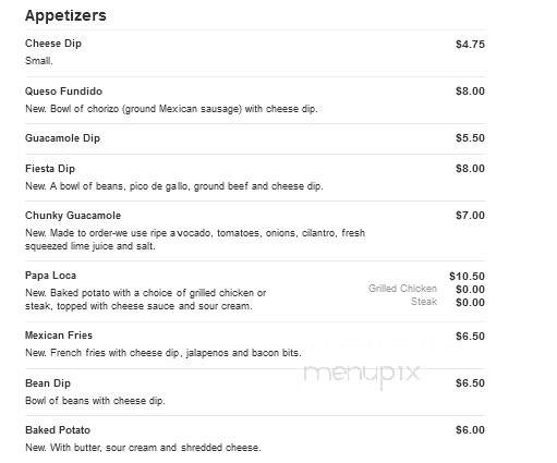 Fiesta Grande Mexican Restaurant - Tell City, IN menu_pic