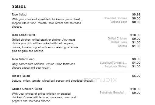 Fiesta Grande Mexican Restaurant - Tell City, IN menu_pic