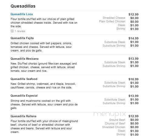 Fiesta Grande Mexican Restaurant - Tell City, IN menu_pic
