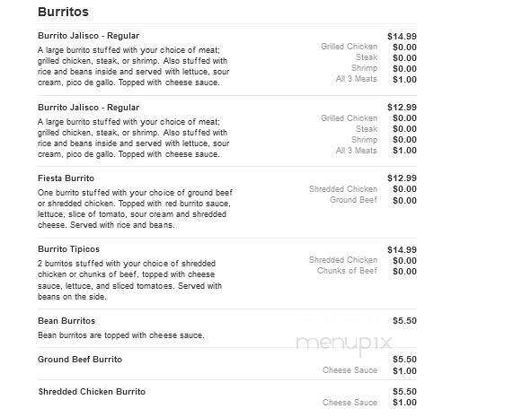 Fiesta Grande Mexican Restaurant - Tell City, IN menu_pic