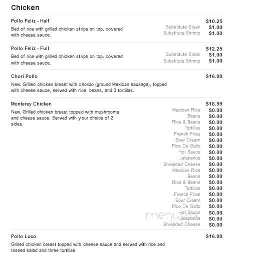 Fiesta Grande Mexican Restaurant - Tell City, IN menu_pic
