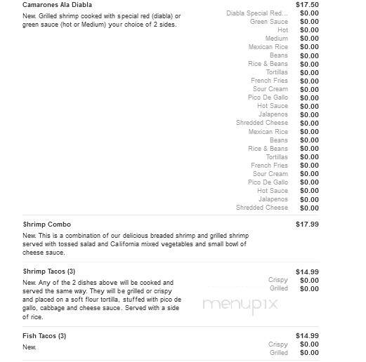 Fiesta Grande Mexican Restaurant - Tell City, IN menu_pic