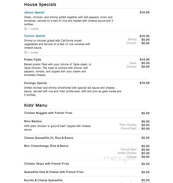 Fiesta Grande Mexican Restaurant - Tell City, IN menu_pic