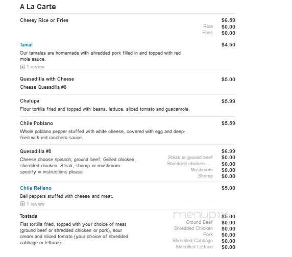 Fiesta Grande Mexican Restaurant - Tell City, IN menu_pic