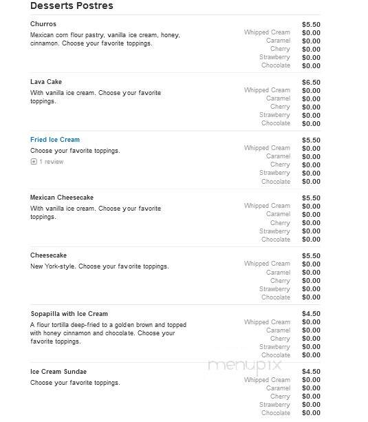 Fiesta Grande Mexican Restaurant - Tell City, IN menu_pic