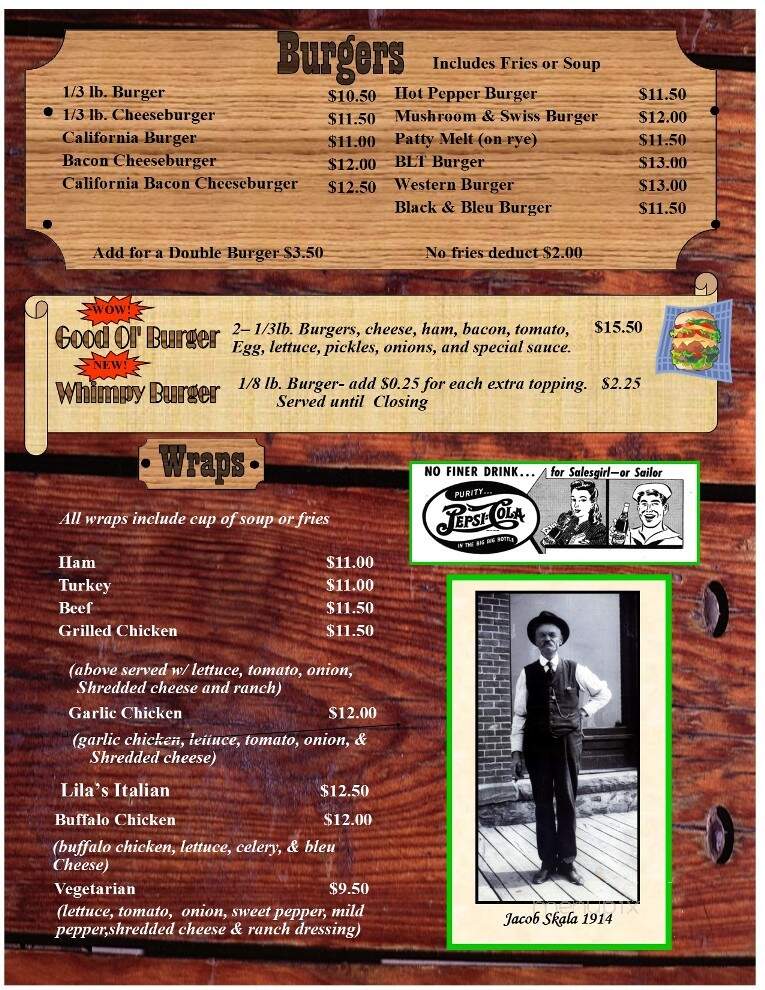 The Good Ol' Days Bar & Grill - Tower, MN menu_pic