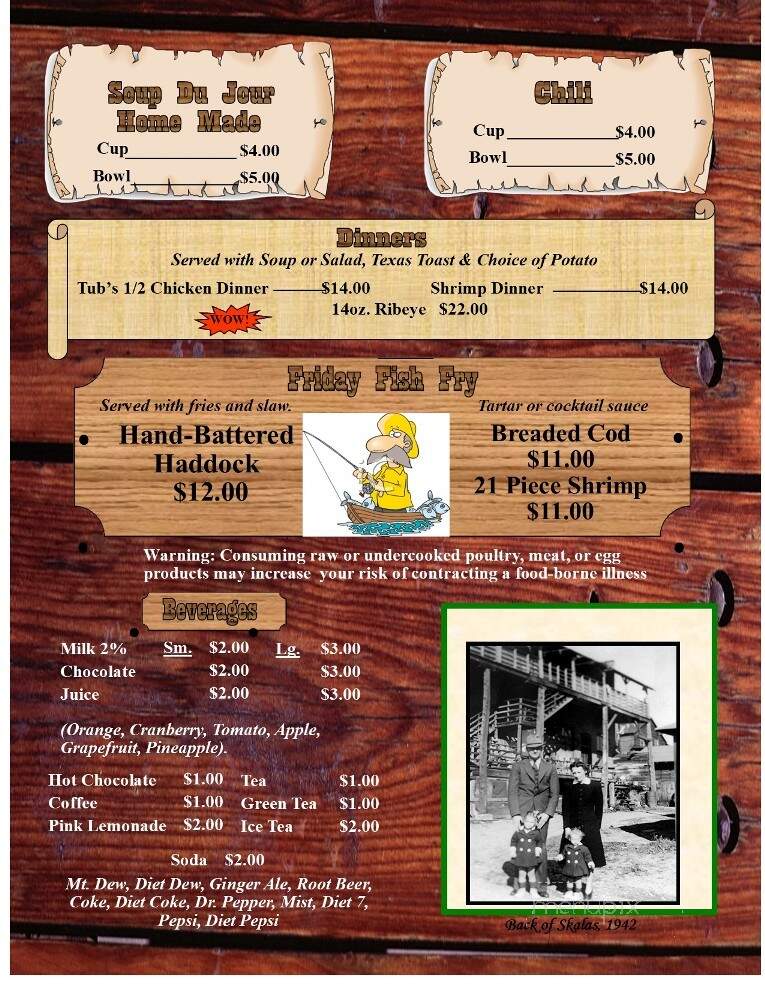 The Good Ol' Days Bar & Grill - Tower, MN menu_pic