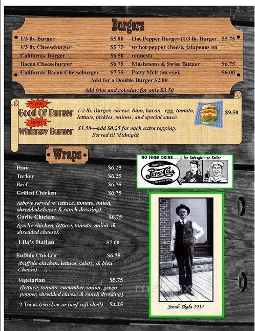 The Good Ol' Days Bar & Grill - Tower, MN menu_pic