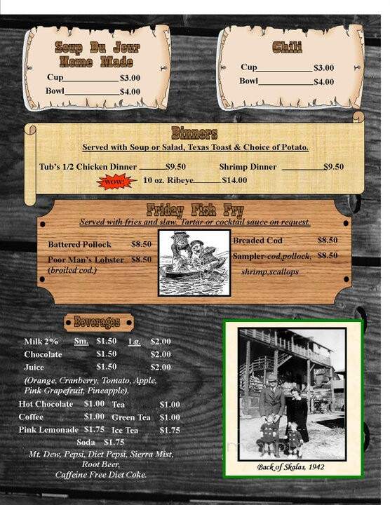 The Good Ol' Days Bar & Grill - Tower, MN menu_pic