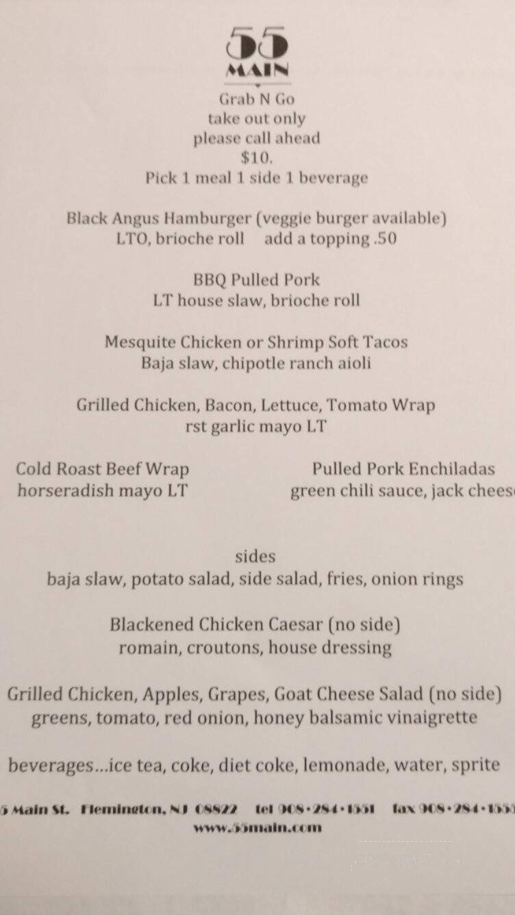 55 Main - Flemington, NJ menu_pic