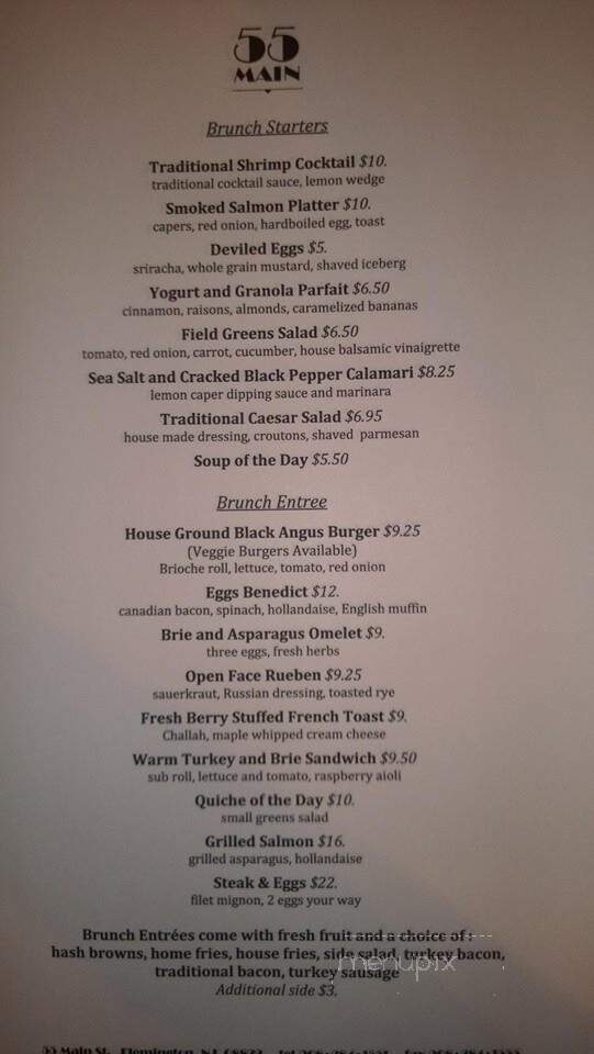 55 Main - Flemington, NJ menu_pic