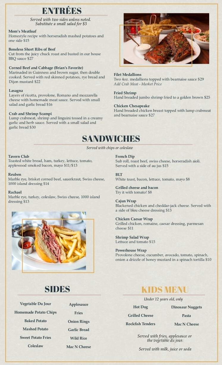 Ten Oaks Tavern - Glenelg, MD menu_pic