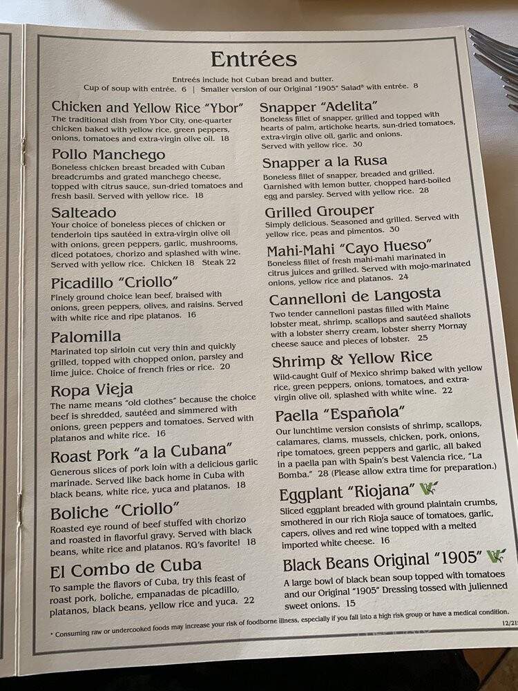 Columbia Restaurant - Kissimmee, FL menu_pic