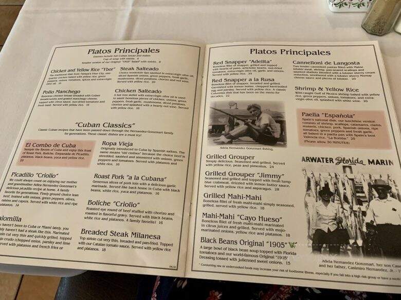 Columbia Restaurant - Kissimmee, FL menu_pic